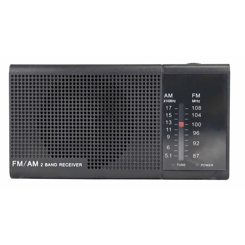 Mini Radio (negra), Funciona Con Pilas, Altavoz Integrado Y Conector Para Auriculares De 3,5 Mm, Diseñada Para Personas Mayores.