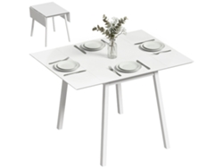 Mesa Cocina Plegable 2 Secciones 110x86x75 Cm Blanca