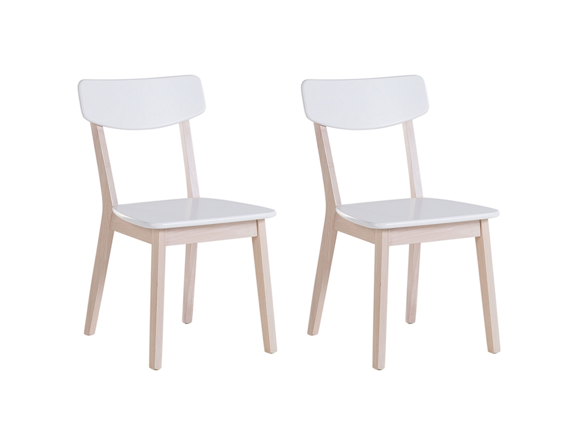 Conjunto de 2 cadeiras de jantar em estilo moderno BELIANI Santos de MDF Castanho claro 44x49x76