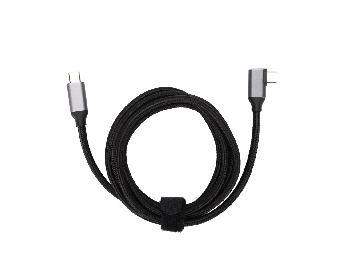Cable Usb-c 100w Pd De Nailon Trenzado Usb3.1 Gen2 10gbps De Ángulo Recto 1.5m