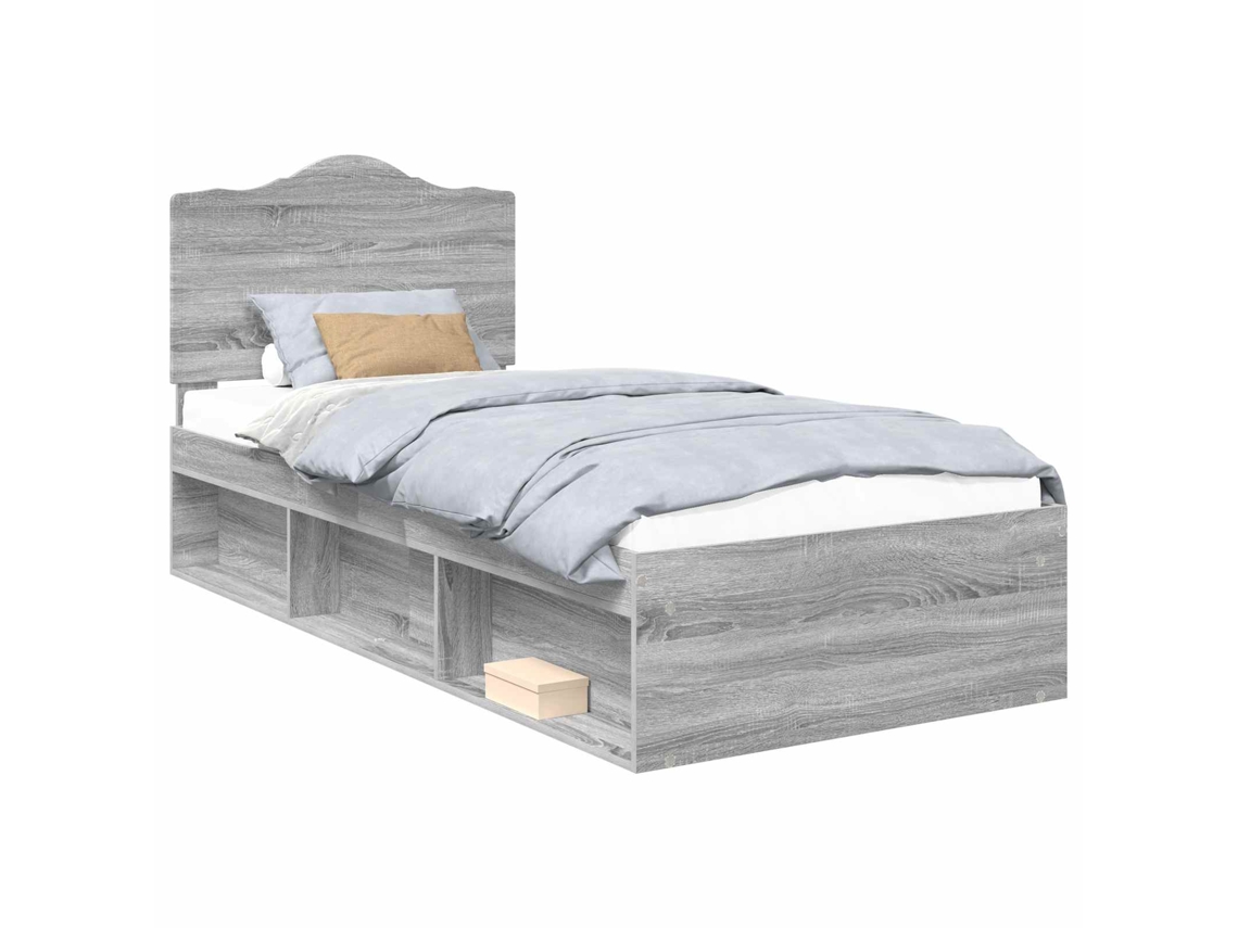 Maison Exclusive - Estructura De Cama Con Cabecera Gris Sonoma 90 X 200 Cm