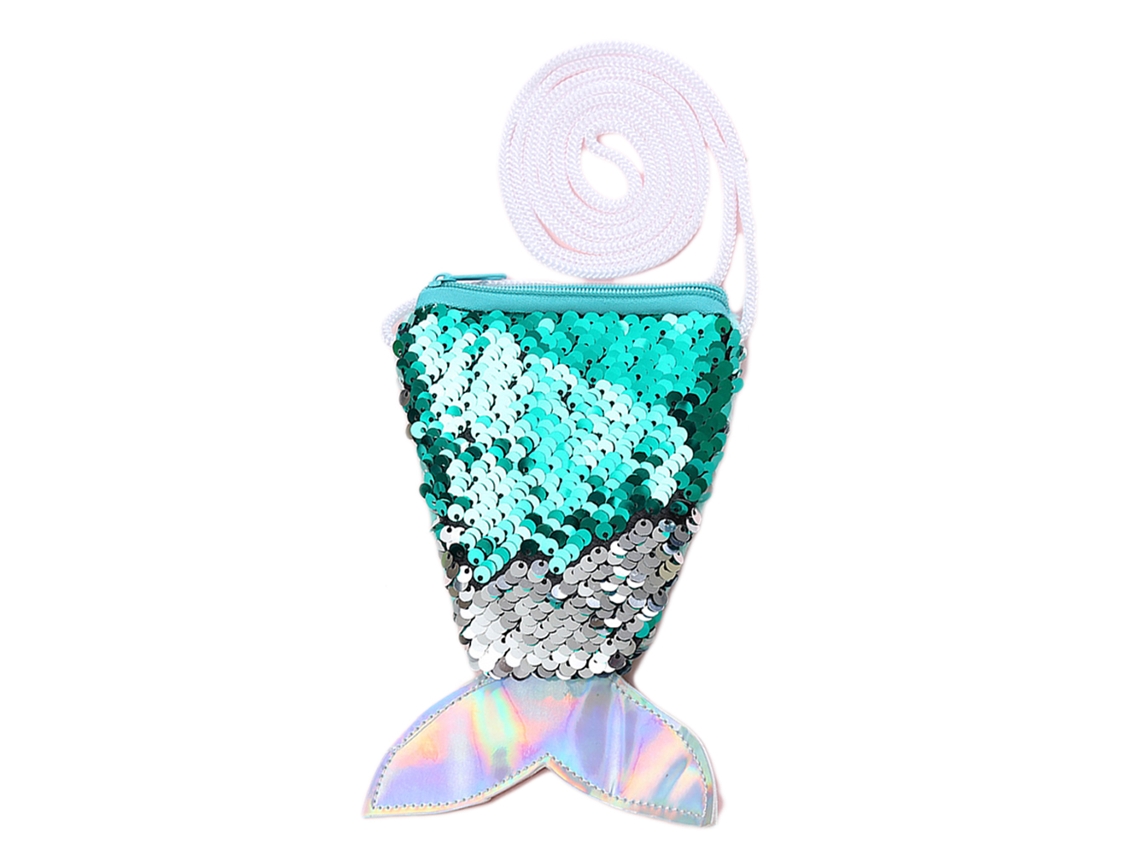 MEOIRUERY Bolsito de Monedas con Lentejuelas Brillantes de Cola de Sirena, Cartera Bolso Cruzado para Niñas