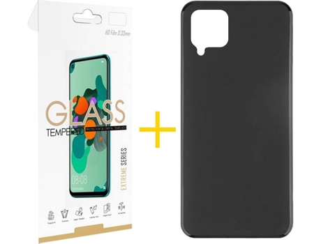 Kit Funda + Protector de Pantalla Samsung Galaxy A22 4G SKYHE Liso (Negro)