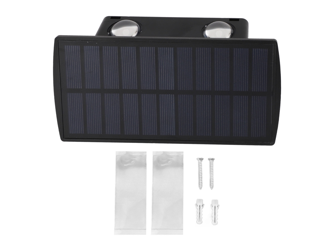 2026-lámpara De Pared Solar Exterior Doble Cabeza Ip65 Impermeable Para Jardín Y Escaleras Luz Cálida