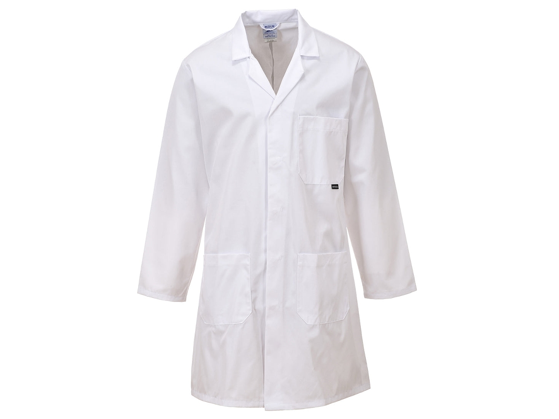 Bata Estándar Para Trabajo Mecánico Y De Laboratorio Blanco / S