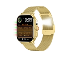 Reloj inteligente I120 de 1,95 pulgadas con Bluetooth, llamadas, monitorización de salud, 100 modos deportivos, IP76, resistente al agua, dorado, Bestvite