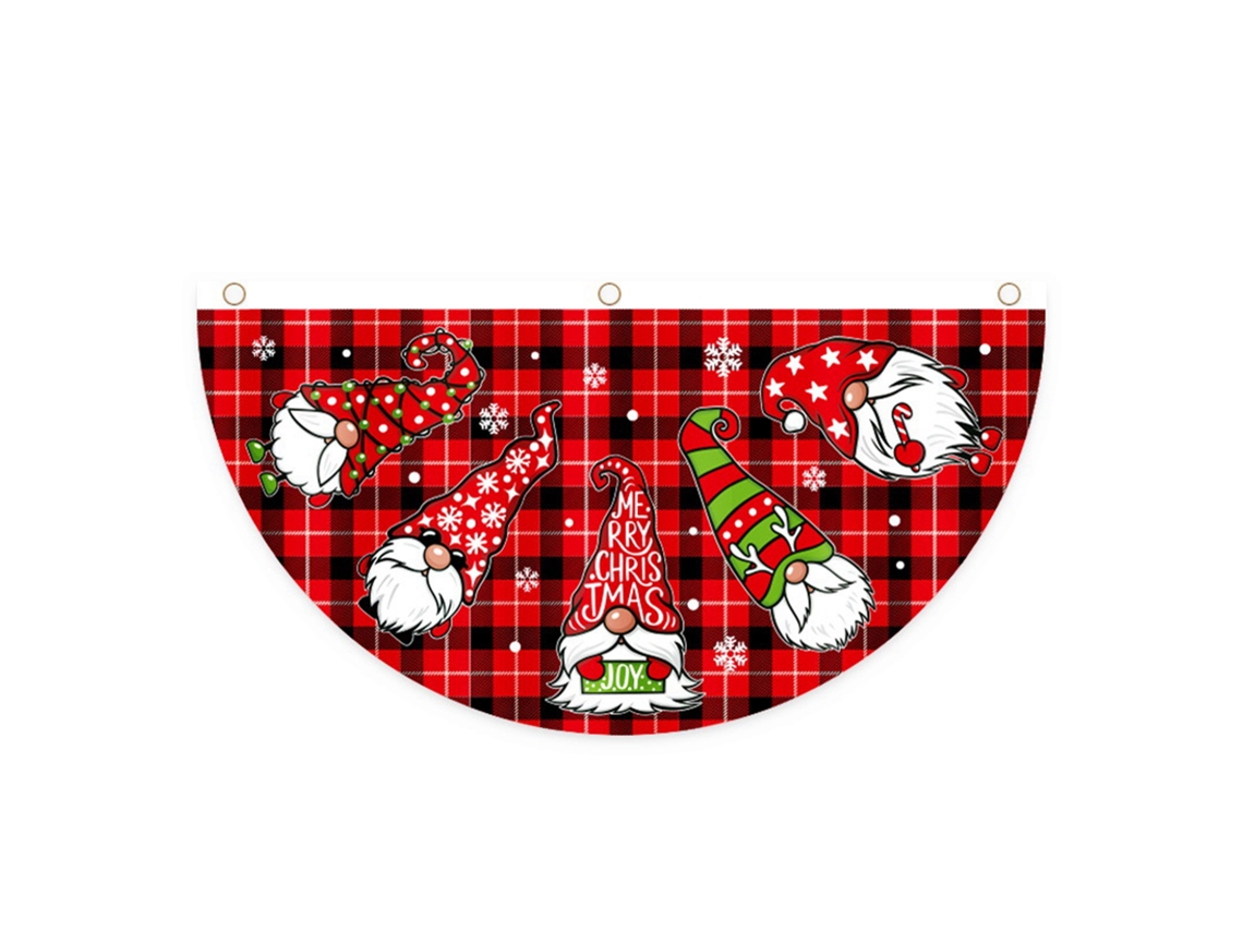 Bandera De Navidad En Forma De Abanico Para Exterior Colgante Decoración Puerta Navideña