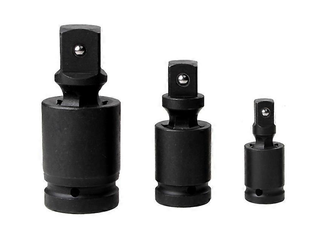 Conjunto De 3 Cardanoides De Impacto 1/2" 3/8" 1/4" Adaptadores Reductores Con Sistema De Bola Y Resorte Para Sockets Y Brocas