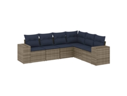 Maison Exclusive - Conjunto De Sofá De Jardín De 6 Piezas Con Cojines, Poliratán Gris
