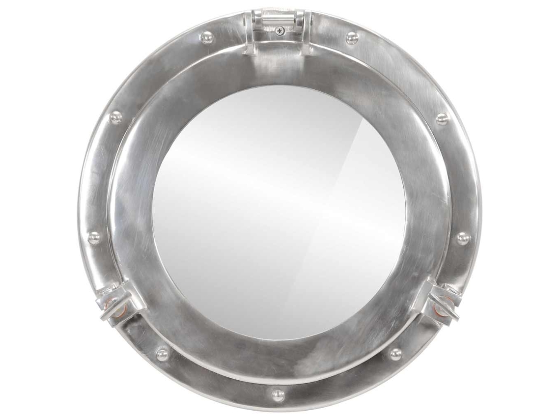 Espejo De Ojo De Buey De Pared Aluminio Y Vidrio Ø38 Cm