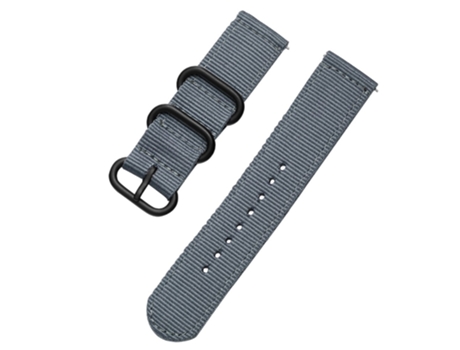 Correa de nailon 18mm con hebilla redonda para Garmin Forerunner 255S/Venu 2S/Xiaomi Mi Watch - canoso