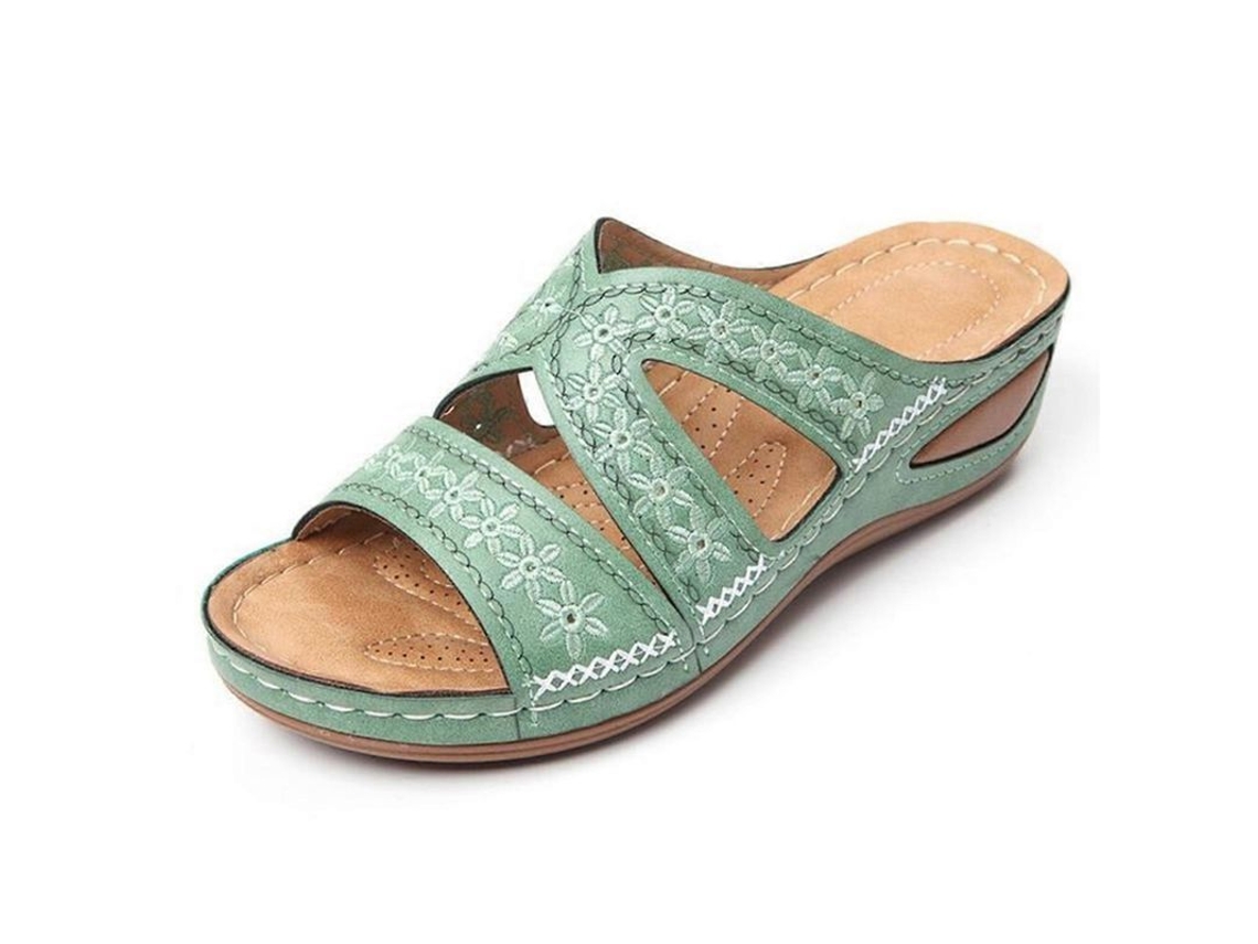 Sandalias Ortopédicas Con Soporte Para El Arco Del Pie, Plantilla Suave, Capa De Cuero, 2021, Plataforma Gruesa, Para Mujer, Talla 39, Verde Claro