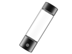 Botella de agua portátil de hidrógeno de 460 ml con USB, color negro.