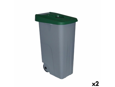 Cubo de Basura con Ruedas DENOX 85 L Verde 58 x 41 x 76 cm