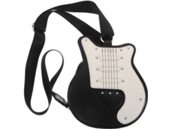 Bolso Bandolera Con Forma De Guitarra Original En Piel Sintética Blanca Y Negra, Bolso Kawaii Adorable Para Mujer.