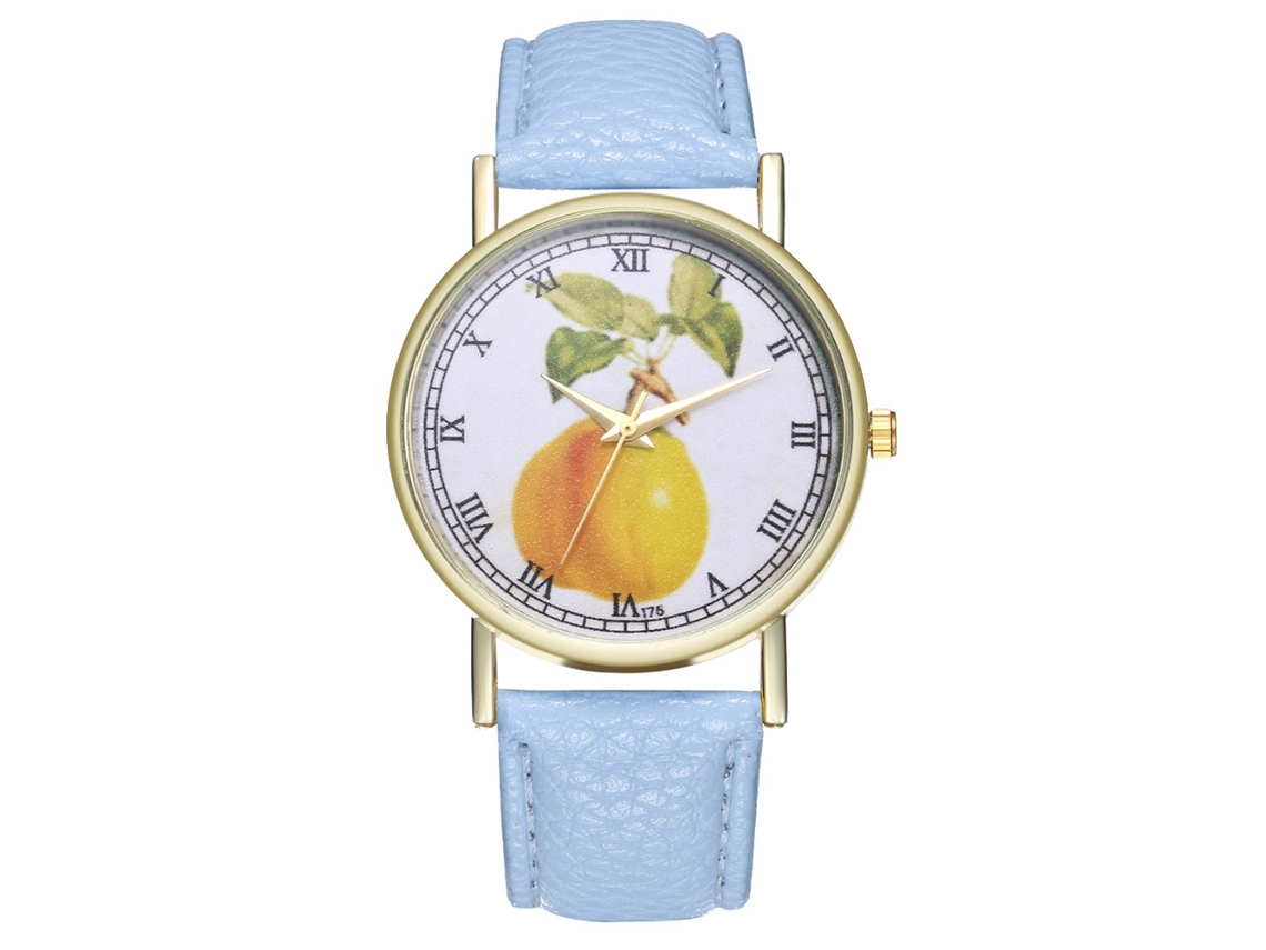 Reloj De Pulsera Unisex De Moda Con Correa De Piel Sintética Y Movimiento De Cuarzo (azul Claro)