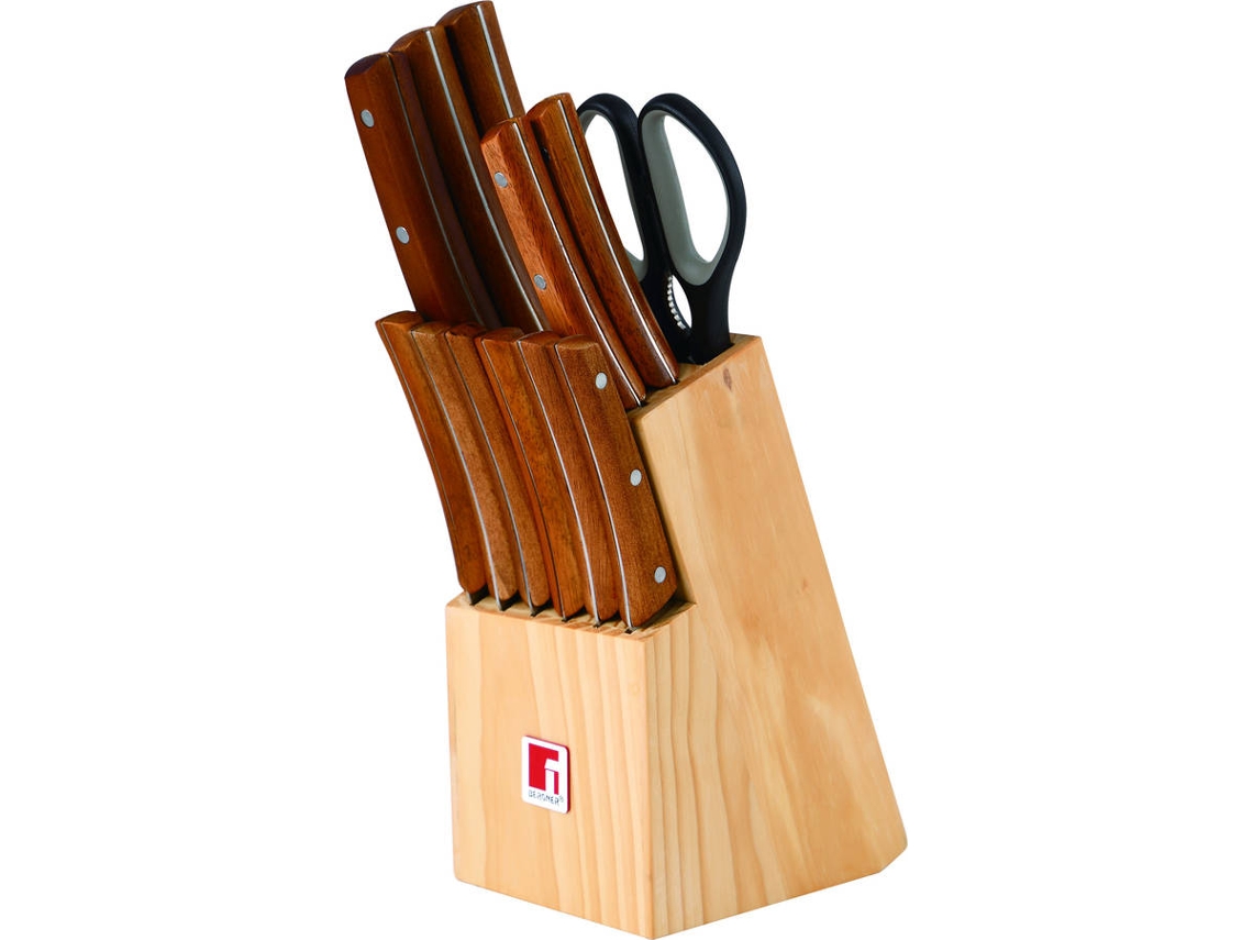 Juego 11 Cuchillos de Cocina + Tijeras BERGNER BG-8911-MM (Acero Inoxodable - 11,5x21,5x33cm)
