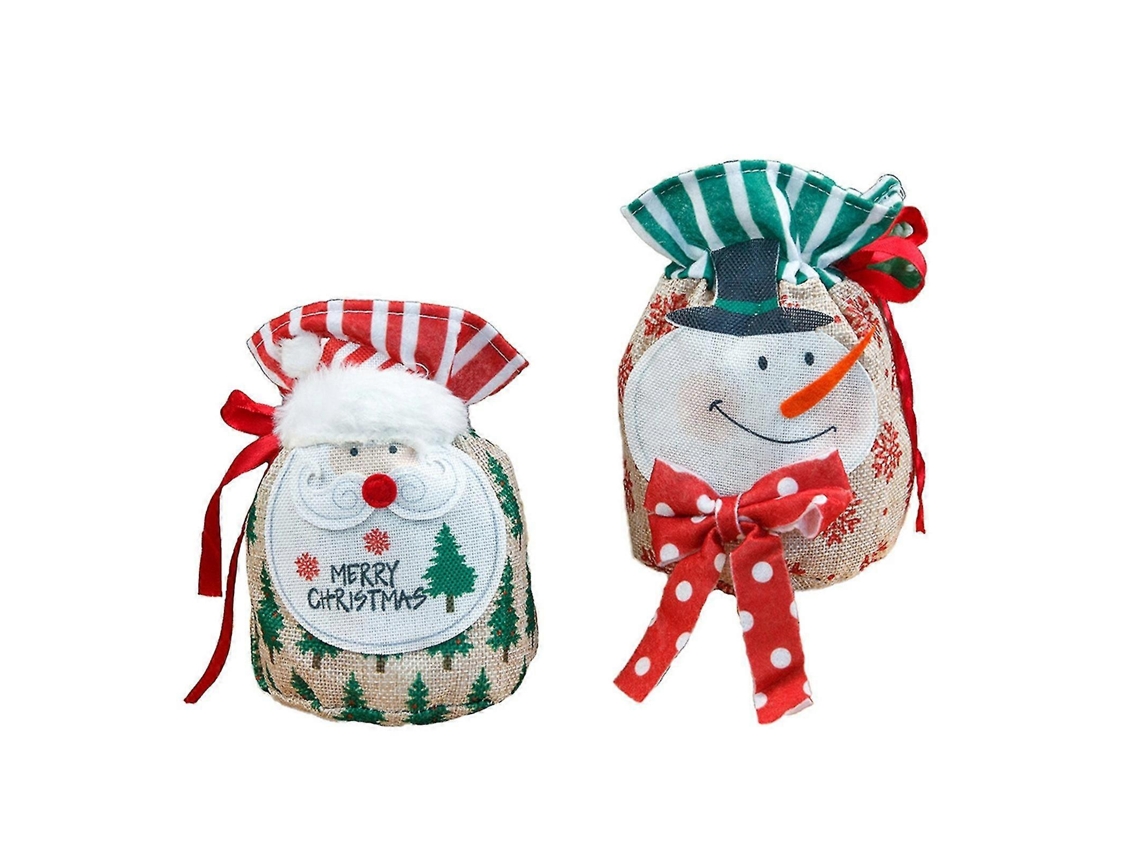 Bolsa navideña con Papá Noel y muñeco de nieve, bolsa de dulces, bolsa de manzanas para Nochebuena, bolsa de almacenamiento Hengjian