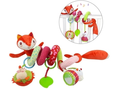Bebé cochecito cuna adorno colgantes amarillo lindo pequeño ciervo forma diseño espiral juguetes de peluche cochecito y actividad de viaje juguet J...