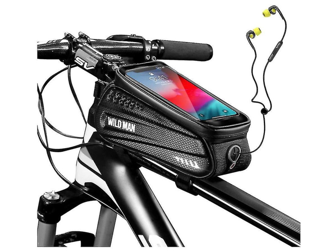 Bolsa para teléfono de bicicleta con orificio para auriculares IPX8, color negro, Yizhood