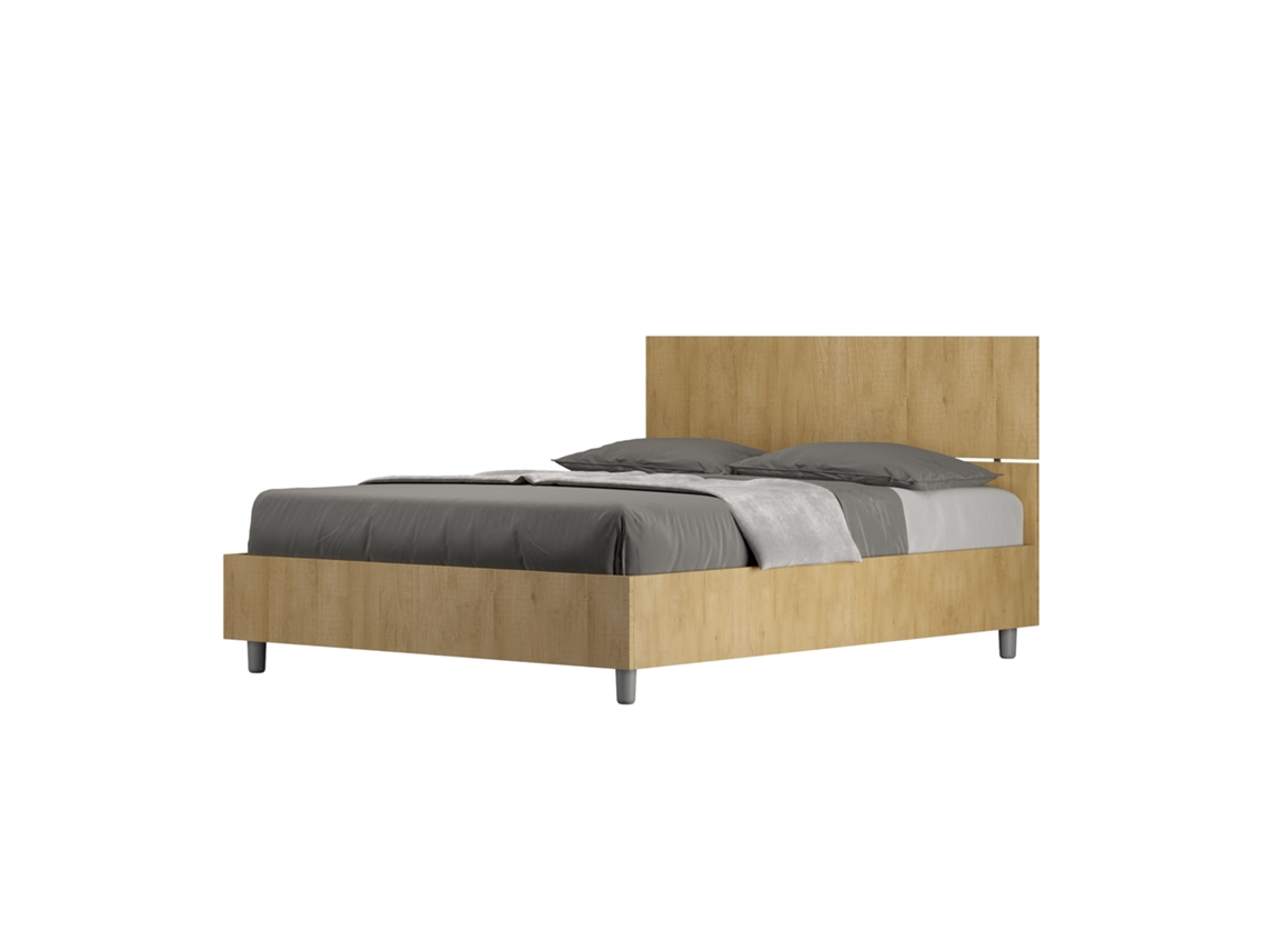 Cama con Almacenamiento y Cabecero Contenedor Recto Demas ITYHOME Marrón (210x50x145cm)