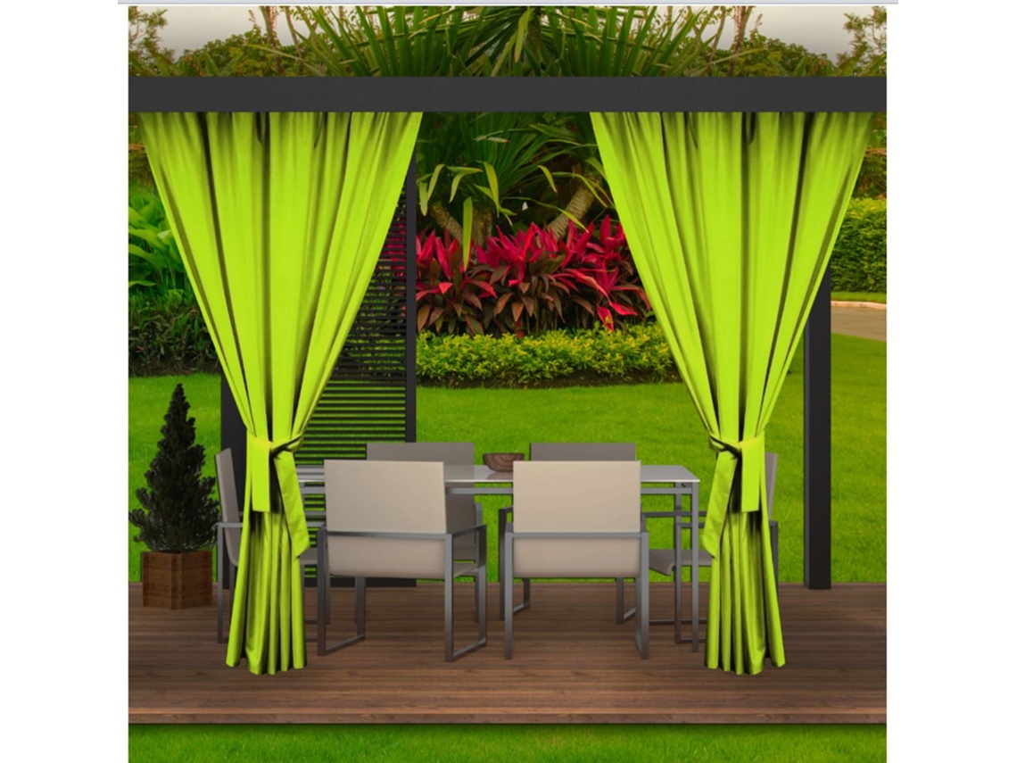 Cortinas Exterior 2x 155x200cm Cortina Lima para Pérgola Impermeable Cortina exterior para terraza Cortina parasol para balcón