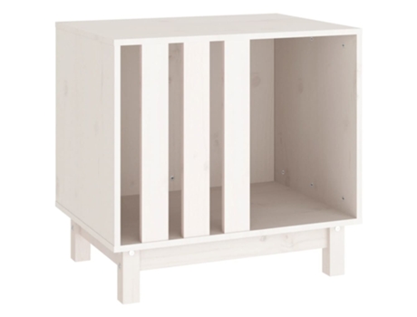 vidaXL Caseta para perros madera maciza de pino blanco 60x45x57 cm