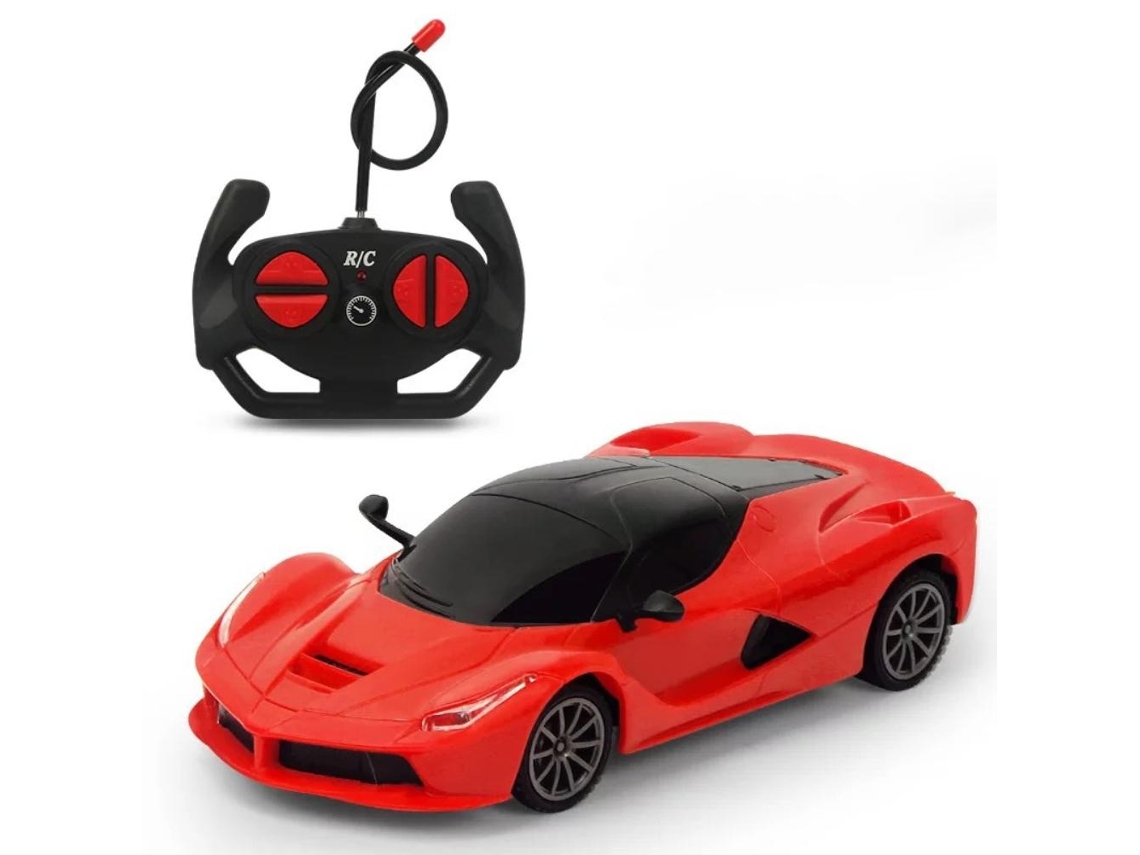 Coche eléctrico teledirigido recargable WalshLXq para niños, modelo de carreras RC, juguete de coche deportivo de policía simulado