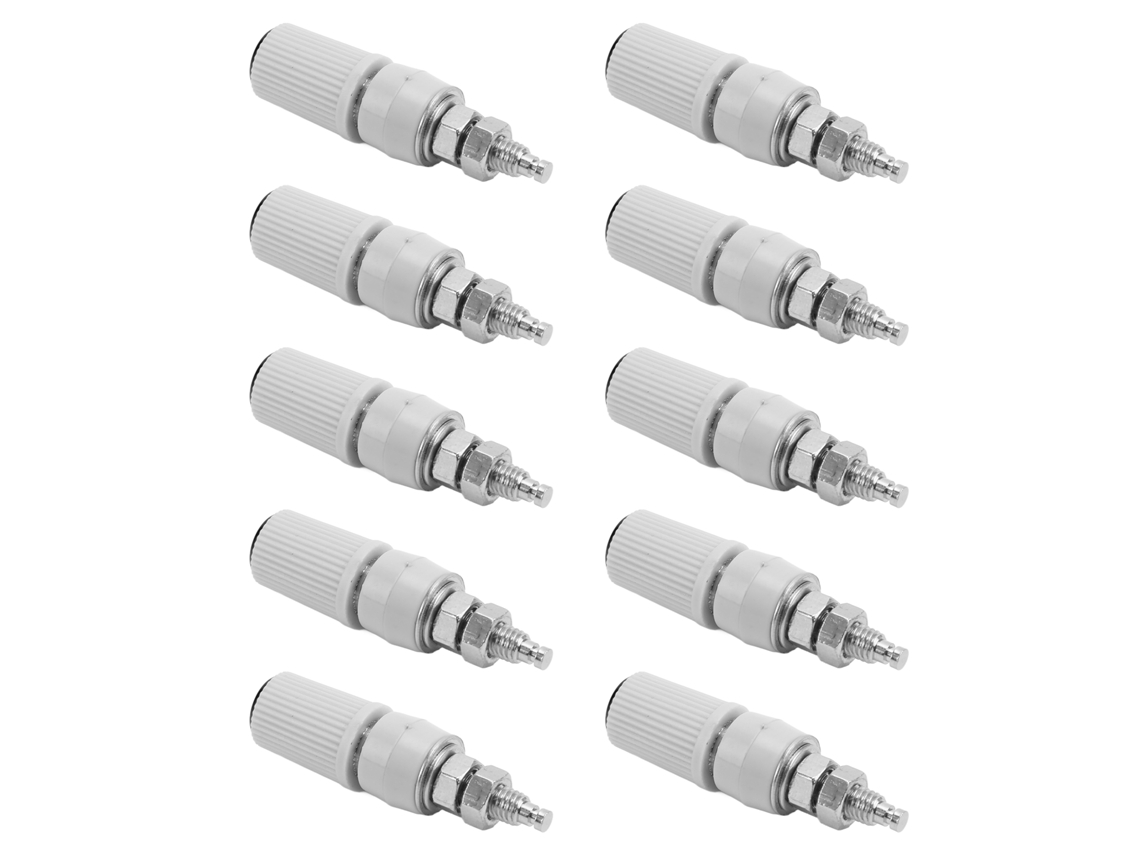 10 Unidades De Conectores Banana Hembra De Cobre Niquelado M5 De 4 Mm Para Equipos Electrónicos, Color Negro.