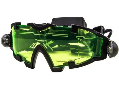 Gafas militares de visión nocturna con banda elástica ajustable con luz LED abatible para actividades nocturnas (negro) YIZHOOD