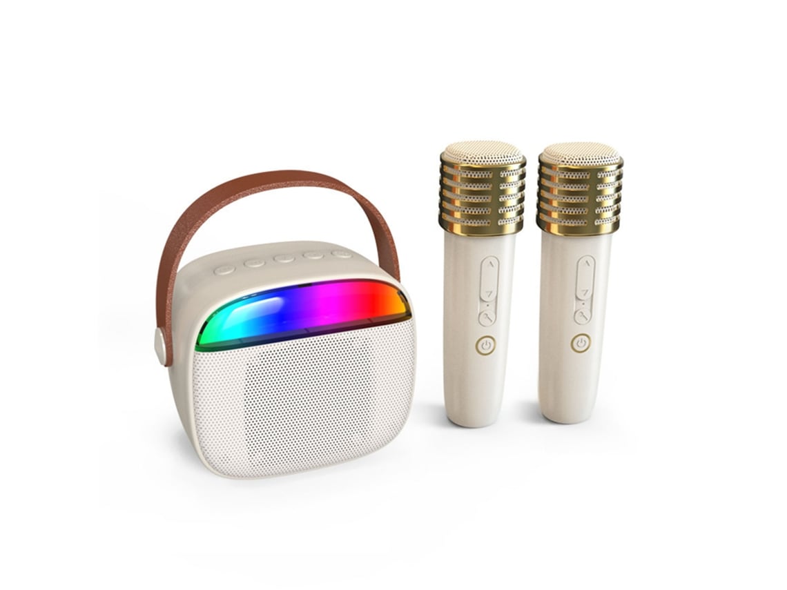 Caixa De Som Portátil Com Microfones Duplos Luz Rgb Bluetooth Kit Para Reuniões Em Casa E Ao Ar Livre