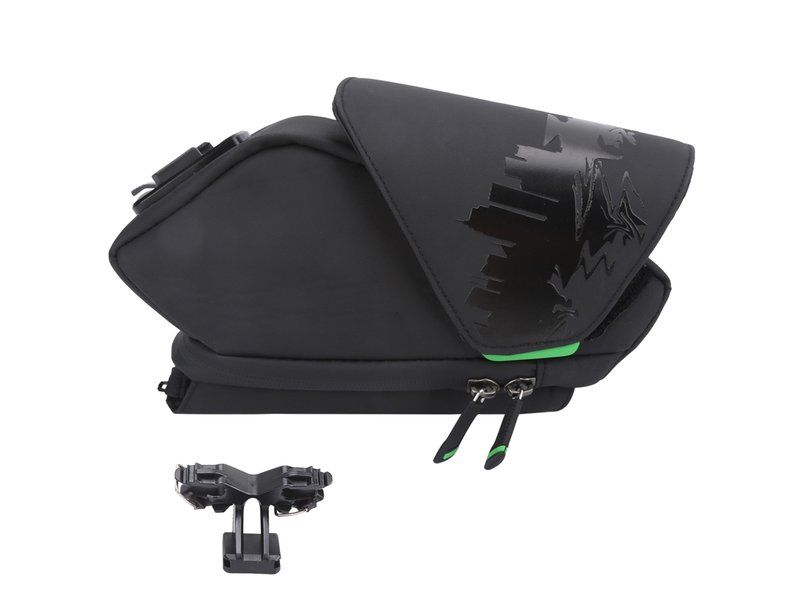 Bolsa Impermeable Para Sillín De Bicicleta Con Bolsillo Para Botella De Agua Y Tira Reflectante.