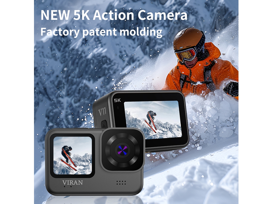 Cámara De Acción Con Pantalla Táctil Ips Hd De 2,2 Pulgadas Y Resolución 5k (negra, 64 Gb), Resistente Al Agua Ip68