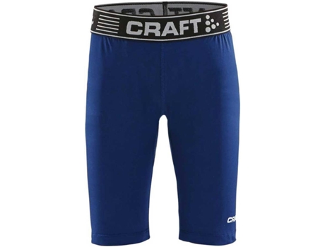 Pantalones Ajustados para Hombre CRAFT Malla Corta Pro Control Compression Azul para Fútbol (134 - 140 cm)