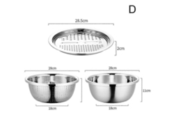 Juego multifuncional de cortador de verduras de acero inoxidable para fregadero o cesta escurridora para fregadero.