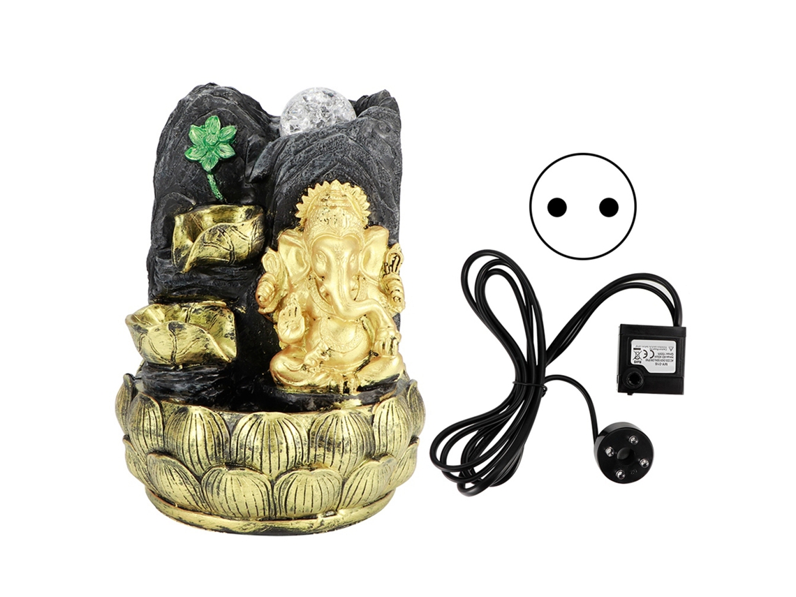 Estatua de elefante Ganesha con fuente decorativa para mesa