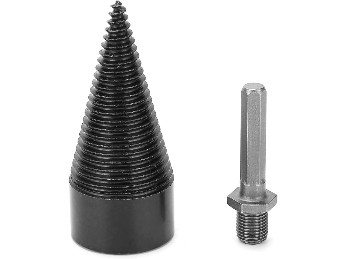 Broca Para Partir Madera, Cono Divisor De Leña 42mm/1.7" Con Mango Hexagonal, Compatible Con Taladro Eléctrico
