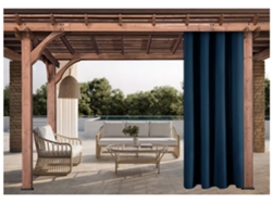 Cortinas Exterior 155x220cm Azul Marino Cortina para Pérgola Impermeable Cortina exterior para terraza Cortina parasol para balcón