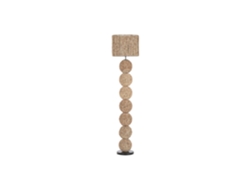 Lampara Pie Madera Metal Marron 38x38x173cm