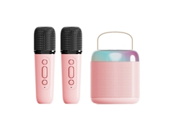 Mini máquina de karaoke portátil con micrófono Bluetooth y alta potencia, ideal para fiestas KTV en casa, color rosa Yizhood
