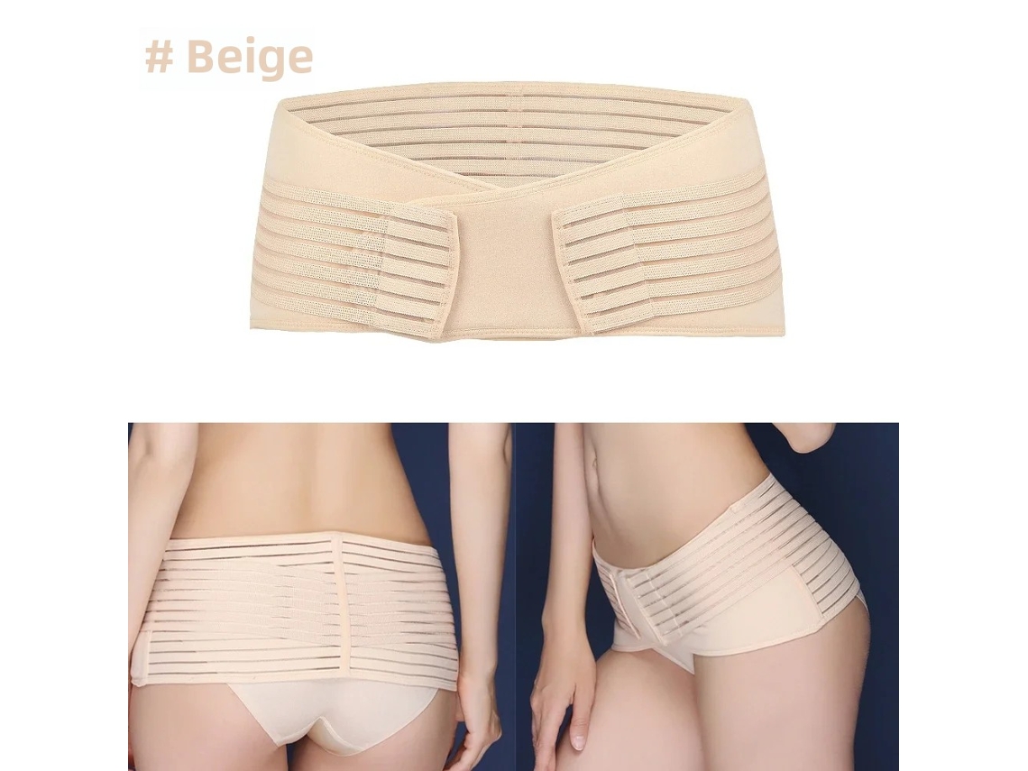 Cinturón deportivo ajustable para caderas y sacroilíaco Mdug (beige, talla M, cintura 65-84 cm)