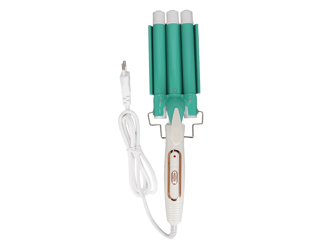 Plancha Rizadora De Triple Barril Waver Curling Iron Wand Cerámica Para Salón De Pelo Casero Verde S 100‑240v Enchufe Eu