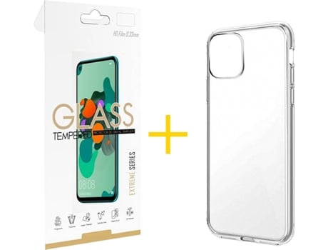 Kit Funda + Protector de Pantalla Apple iPhone 11 Pro Max SKYHE Liso (Transparente)