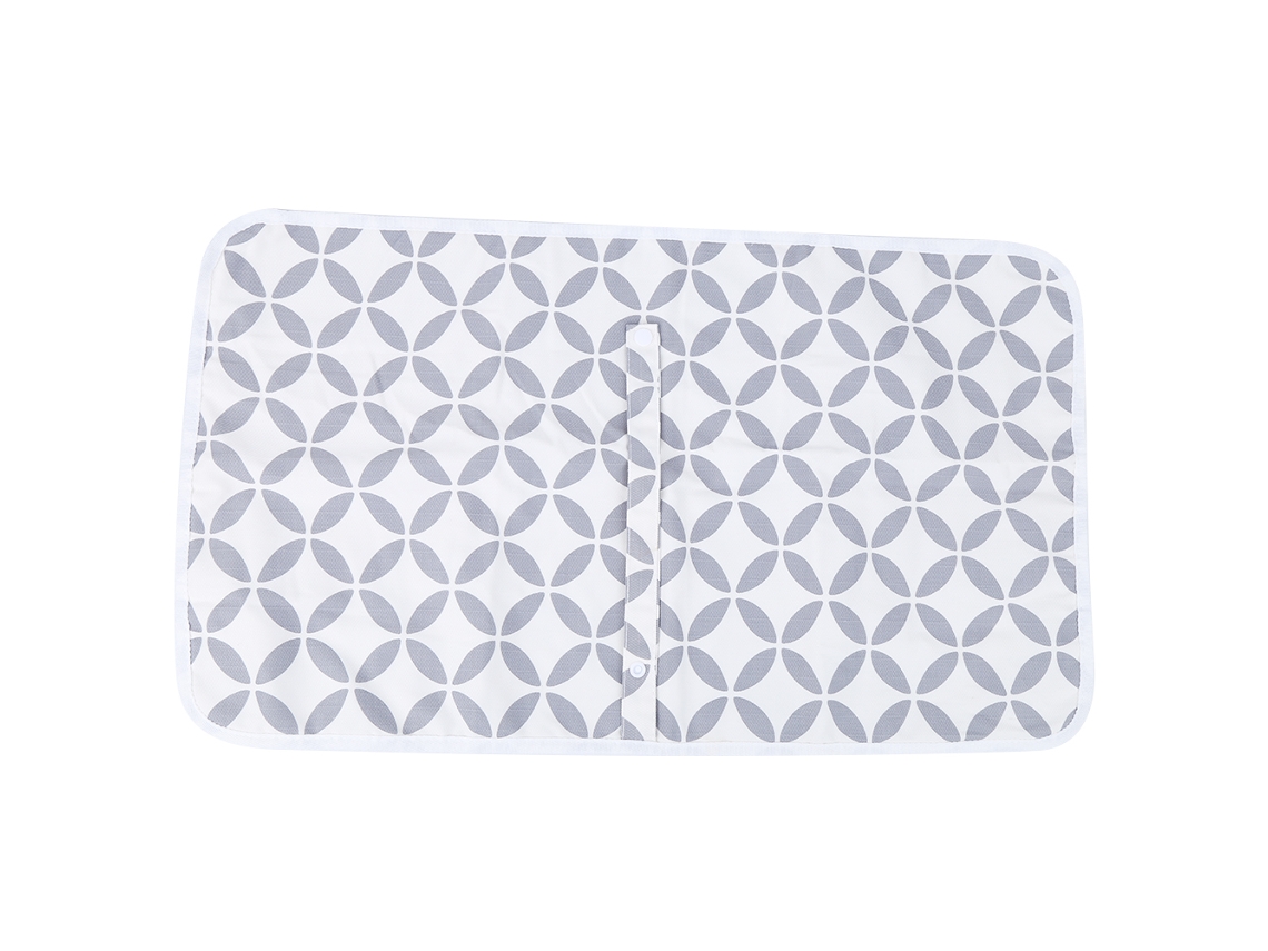 Cambiador Portátil Impermeable Para Bebés, Blanco, Círculo Hueco, Flores Azules.
