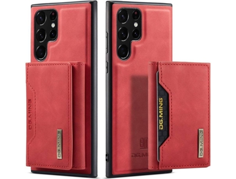 Funda y Protector de Pantalla Samsung Galaxy S22 Ultra HFS-HOUSE con Tarjetero Rojo