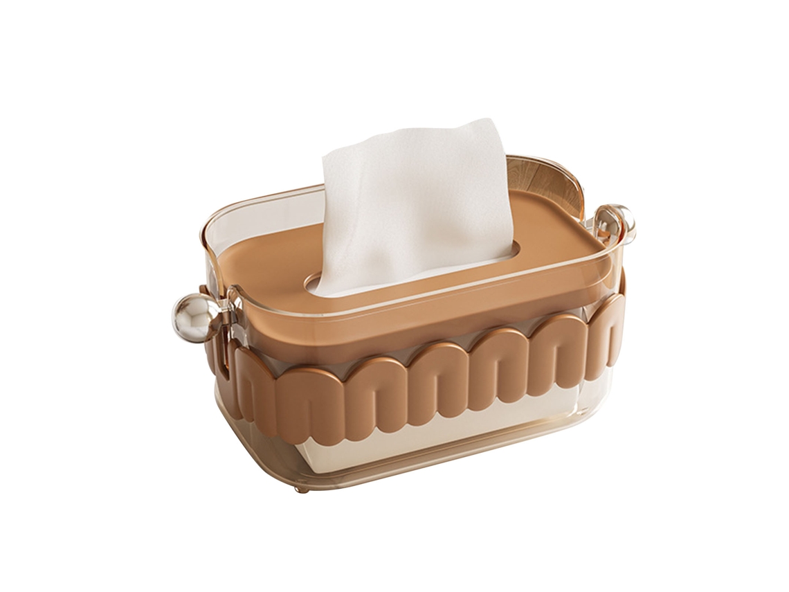Bonita Caja De Plástico Moderna Para Toallas De Papel Para El Hogar, Mesa, Sala De Estar, Cocina - Marrón