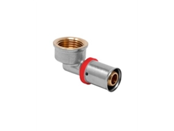 Codo Hembra 90º Multicapa Prensa Tipo U Rojo Ø16x1/2, Gibalto