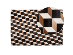 Alfombra BELIANI Alpkoy de Piel de vaca Negro 140x200