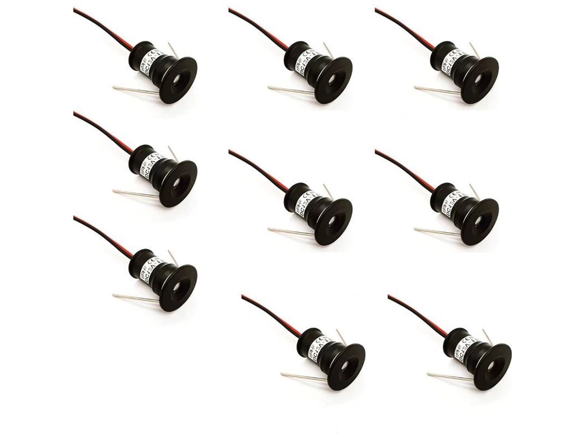 Focos Led Empotrables De Techo De 12 V Y 1 W, 9 Unidades, Luz Blanca Cálida De 3000 K, Ip65, Para Cocina Y Escaleras.