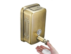 Dispensador de jabón de pared Rosewell de acero inoxidable para baño, hotel, restaurante y hogar.